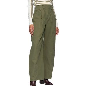 CHLOÉ Green Wide-Leg Trousers